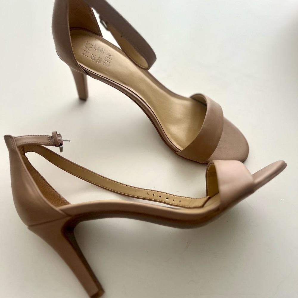 Naturalizer Blush Tan Ankle-Strap High Heel Sandals